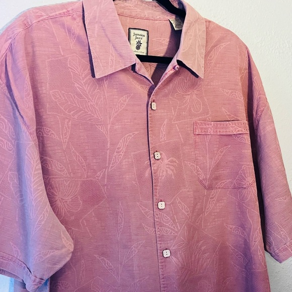 Jamaica Jaxx Men's Medium Aloha Short Sleeve Mauve Shirt Floral Silk XXL - Picture 3 of 7